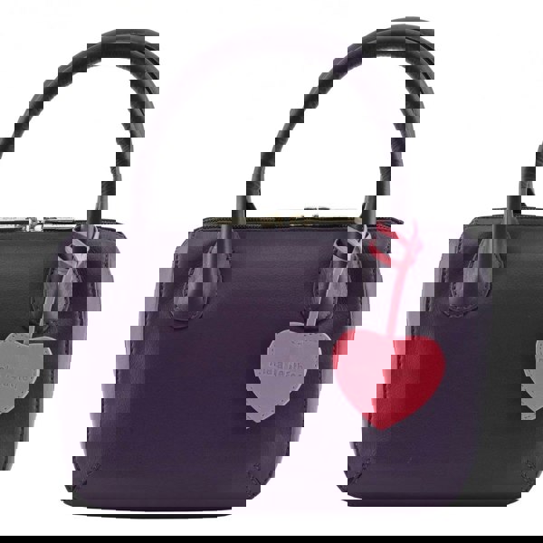 Mala Leather Mini Grab Bag with Heart Detail – Genuine Soft Leather