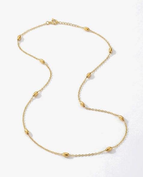 Elk & Bloom Dainty 14K Gold Beaded Choker Necklace