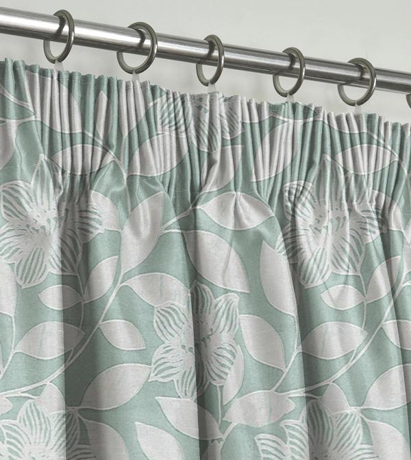 Intimates Elegant Floral Jacquard Tape Top Curtains: High-Quality Window Drapes in Chic Modern Patterns - 117cm x 213cm