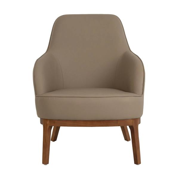 Angel Cerdá Taupe grey leatherette armchair 5043