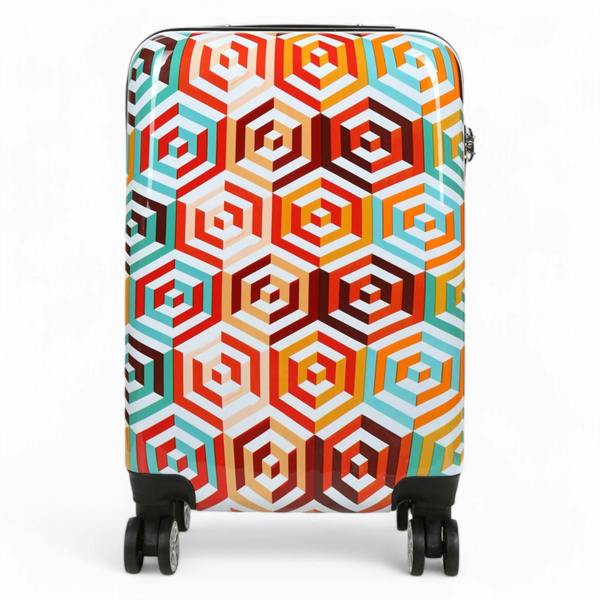 Snowball Hard Shell Printed Cabin 55 x 36 x 20 cm PP Suitcase Luggage Suitable for Easyjet, Ryanair