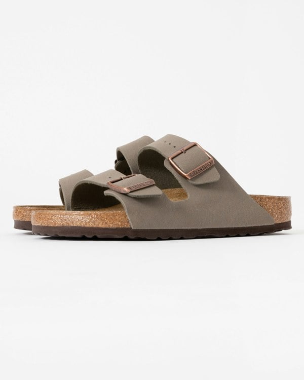 Birkenstock Arizona Birko-Flor Nubuck Unisex Sandals - Stone
