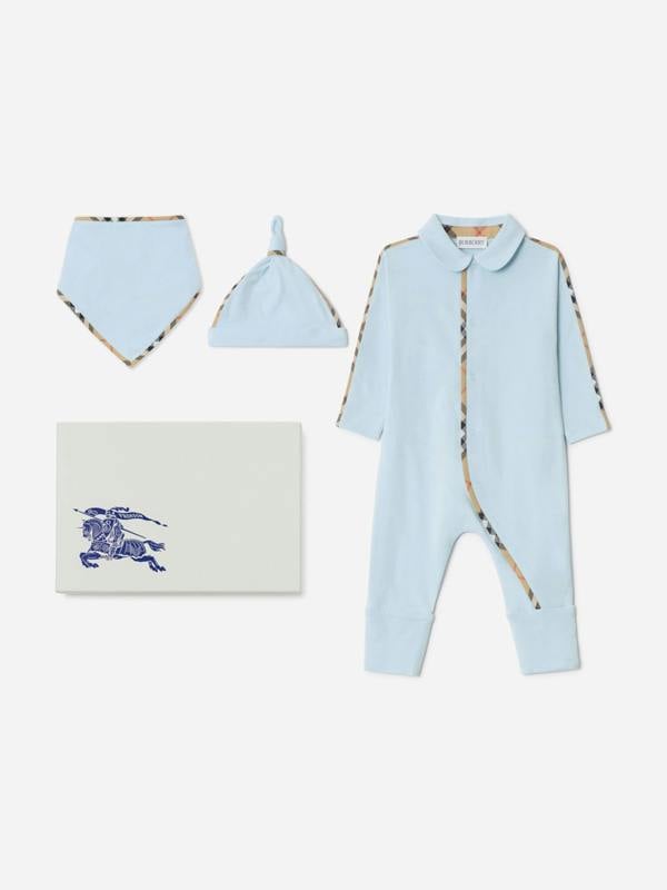 Burberry Kids Burberry Baby Boys Hamilton Romper Gift Set in Blue
