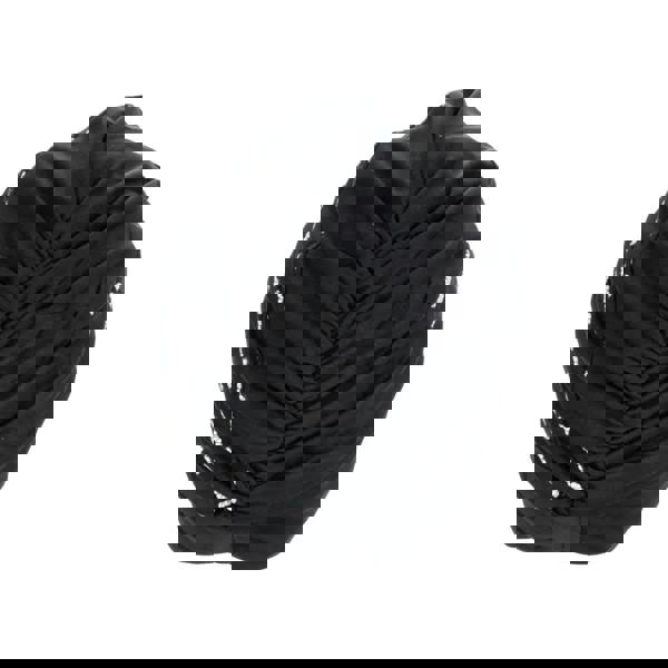 Black satin Fashy piped fabric swim cap with ruched design and lace