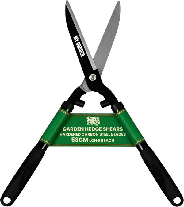 My Garden Outdoor Living Garden Hedge Shears with Hardened Carbon Steel Blades-53cm Lightweight Ergonomic Garden Shears-Trimming Hedges,Grass & Edges