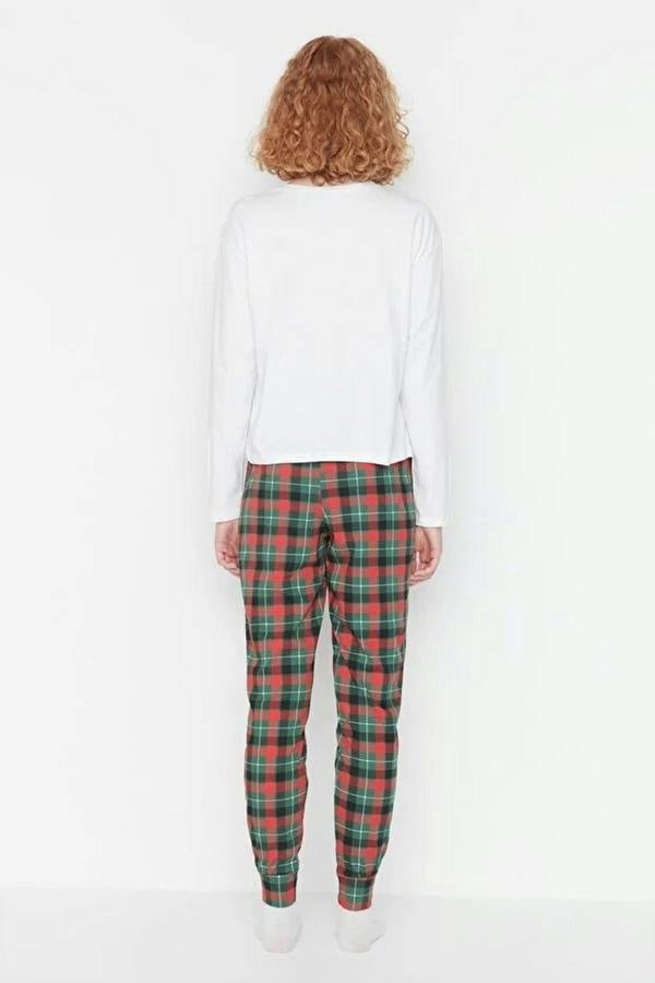WOVCOR 2-Piece 100% Cotton Christmas Themed Knit Pajama Set