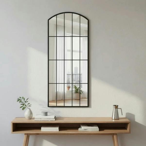 170CM CAST IRON BLACK WALL MIRROR