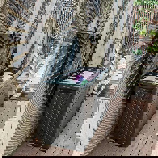 Gr8 Garden Anthracite 280L Plastic Storage Box Garden Outdoor Shed Utility Cushion Chest