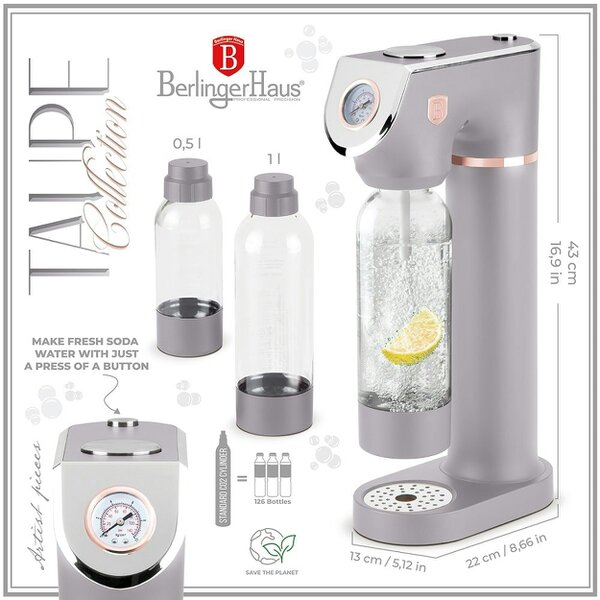 Berlinger Haus Soda maker with 2bottles and barometer Berlinger Haus BH8558