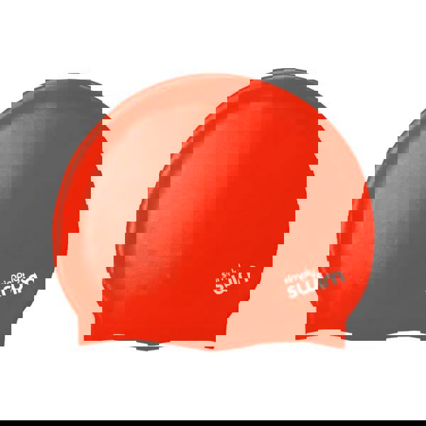 Red Simply Swim silicone swim cap in attractive solid colours