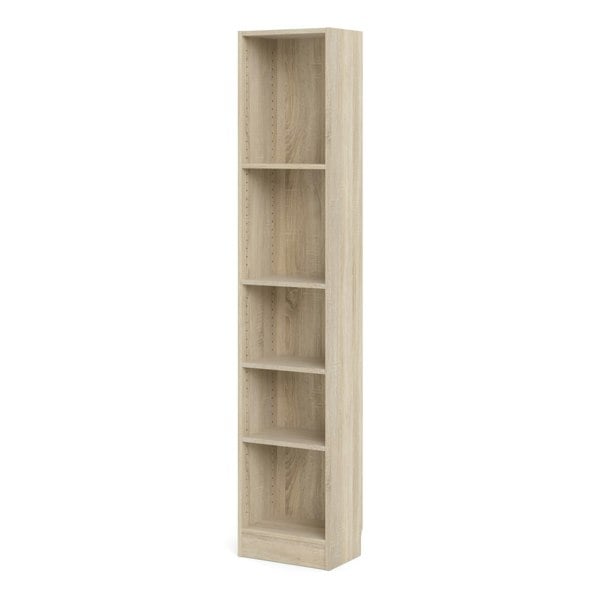 Furniture To Go Basic Tall Narrow Bookcase (4 Shelves) in Oak