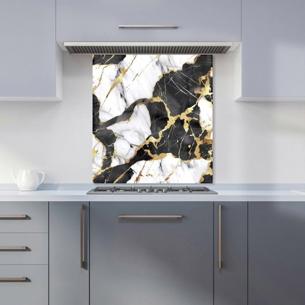 Warren Reed - Designer Gold And Black Marble Effect Kitchen Splashback