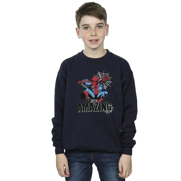 Marvel Boys Spider-Man Amazing Sweatshirt - Navy Blue