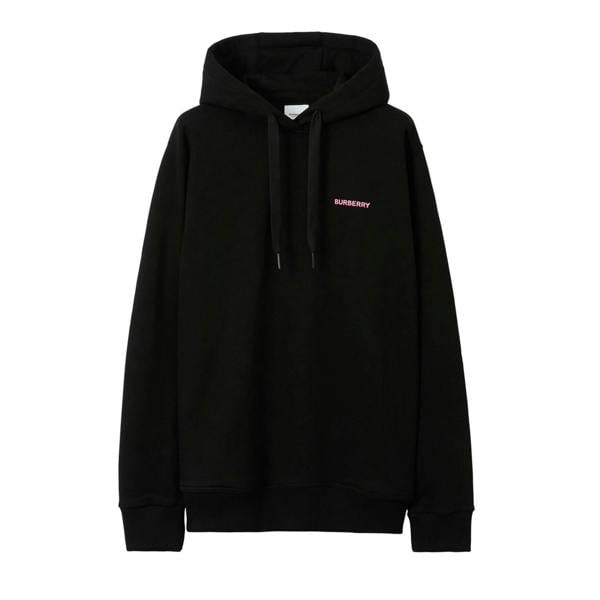 Burberry Oak Leaf Crest Logo Pink Hoodie   in  Black