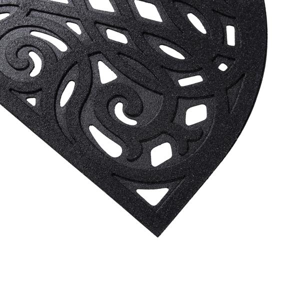 Nicoman Victorian Style Eco Halfmoon Outdoor Doormat - Black