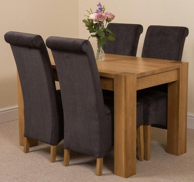 That's Furniture Kuba Small Oak Dining Table with Montana Fabric Chairs