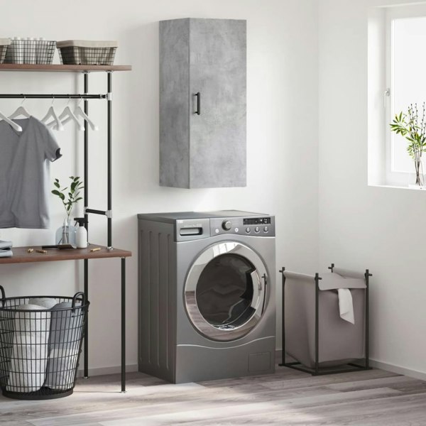 Berkfield Wall Mounted Cabinet Concrete Grey 34.5x34x90 cm