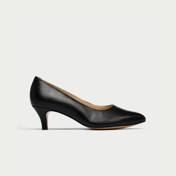 Ava black leather court for bunions
