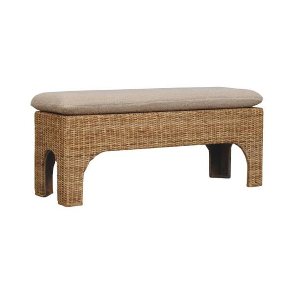 Artisan Furniture Solid Wood Rattan Harmony, Upholstered, Brown & Cream