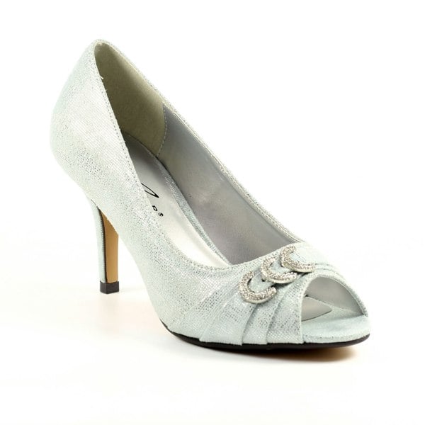 Lunar Women's Lyla Peep Toe Court Shoes - Silver