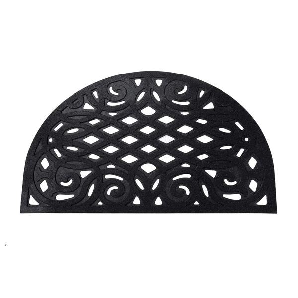 Nicoman Victorian Style Eco Halfmoon Outdoor Doormat - Black