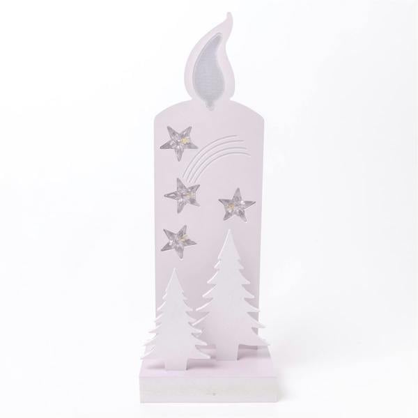 36cm to 46cm Wooden LED Christmas Silhouette Candle Decoration, Battery Operated Warm White Indoor Lighting image 5