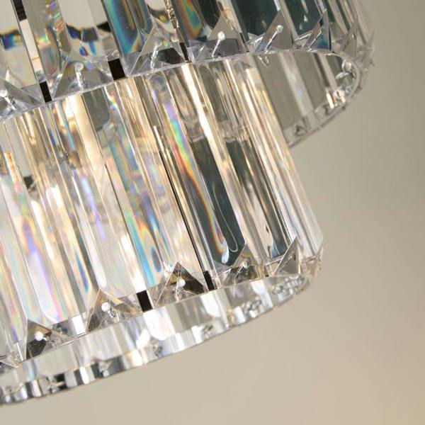 Pagazzi Lighting Lombard 2 Tier Clear Chrome Ceiling Pendant Shade