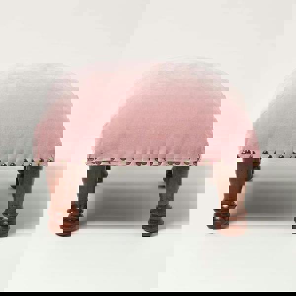 HOMESCAPES Mable Velvet Square & Rectangular Footstool