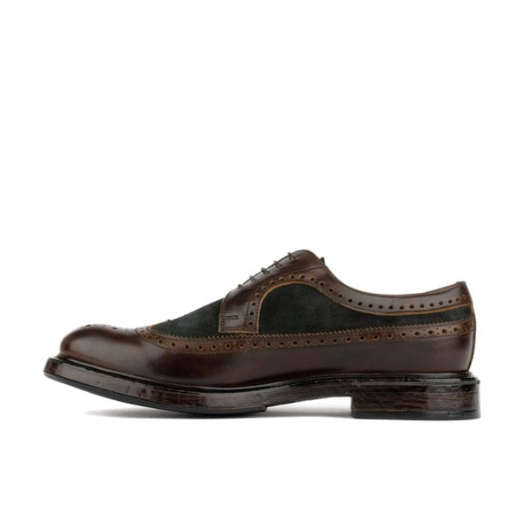 Embassy London Elwood - Khaki & Brown - Men's Leather Brogue Shoe