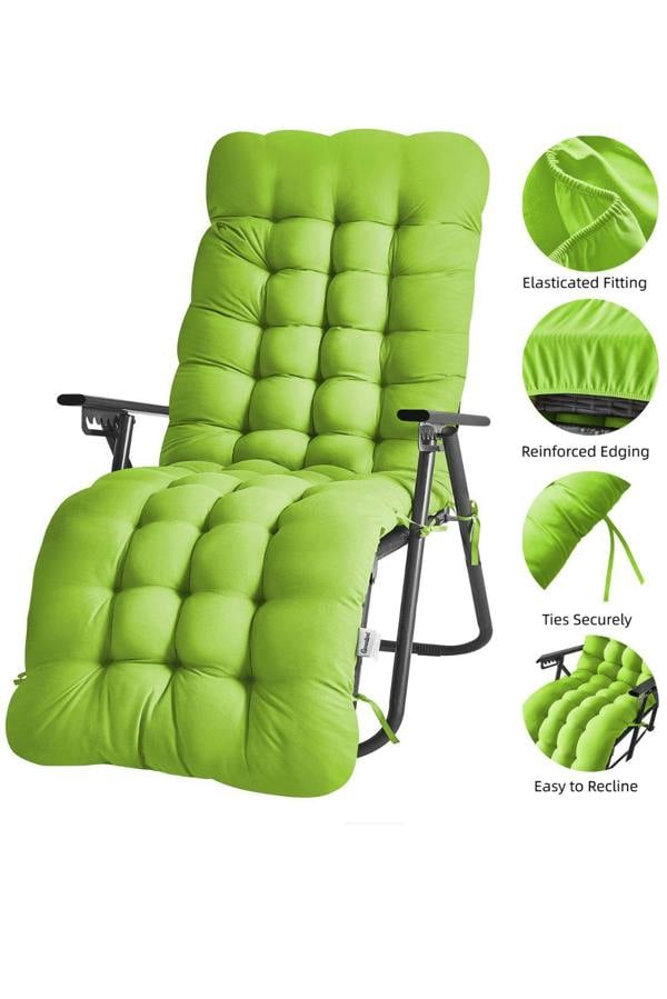 Groundlevel Extra Thick Soft Fill Full Length Chair Cushions - Green