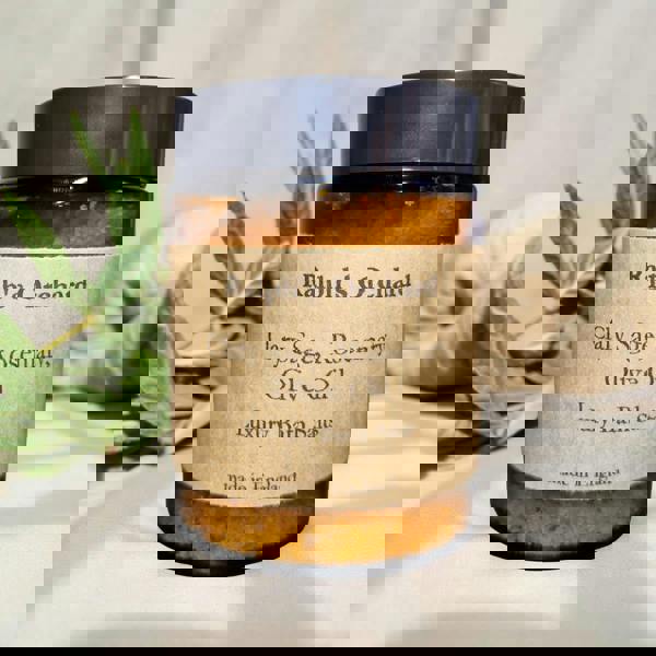 Bath salts in amber jar