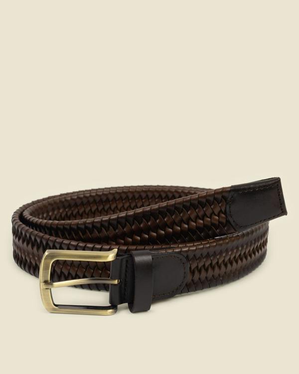 Larsson & Co Snøugle - Woven Leather Casual Stretch Belt