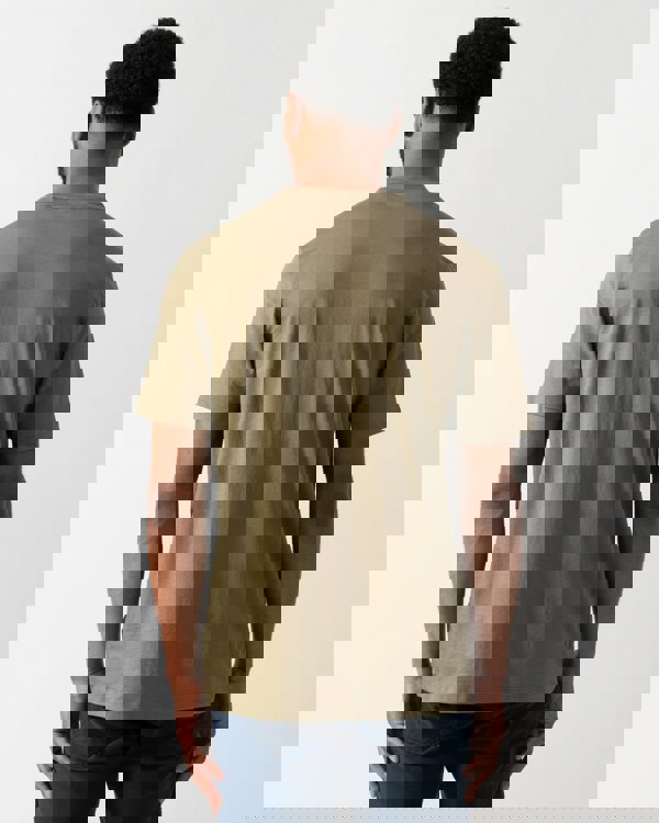 back shot of a Model wearing a HUGO Dulivio Mens T-Shirt in Open Green