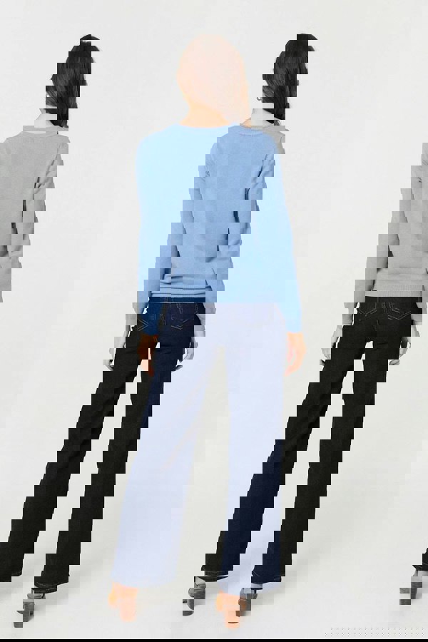 Blue | Textured  Soft Knit Long Sleeve Jumper
