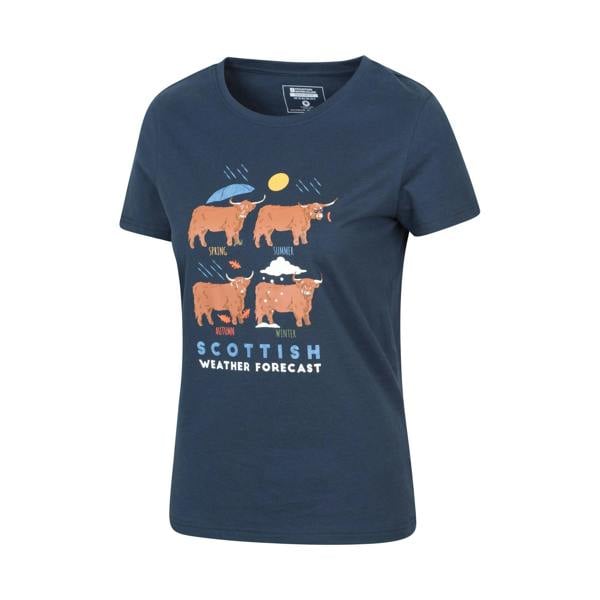 Mountain Warehouse Womens/Ladies Scottish Weather Forecast T-Shirt - Navy - 