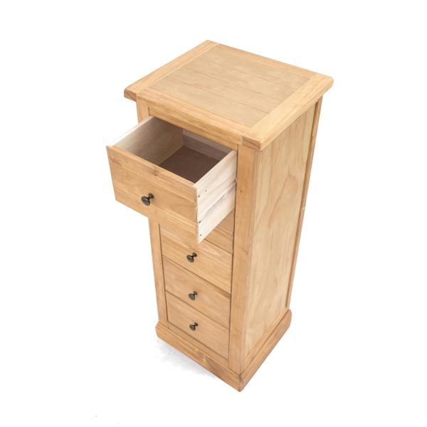 Cabinet Bits Lucca 5 Drawer Narrow Chest of Drawers Brass Knob