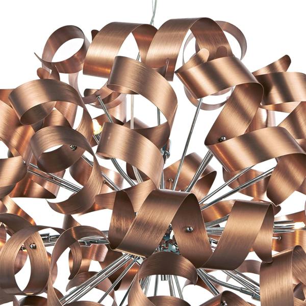 Pagazzi Lighting Seren 12 Light Bronze Ribbon Pendant Ceiling Light