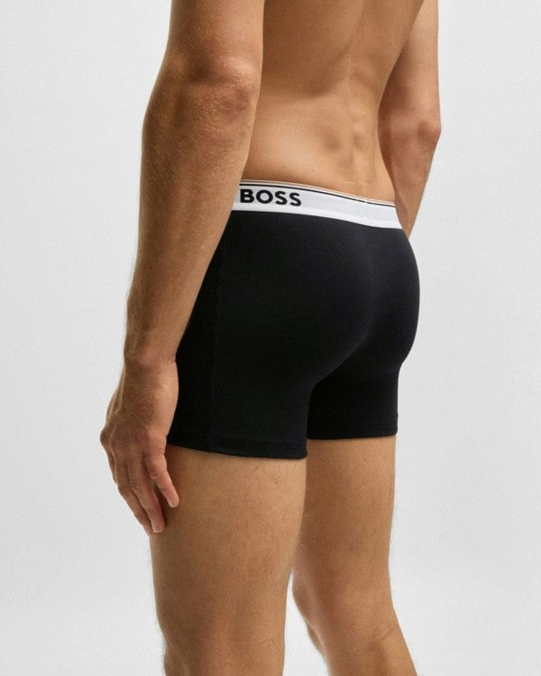 BOSS Orange Power Three Pack Mens Stretch Cotton Boxer Briefs With Logos NOS - Open Miscellaneous 994 - CHO - Designer Mens Underwear