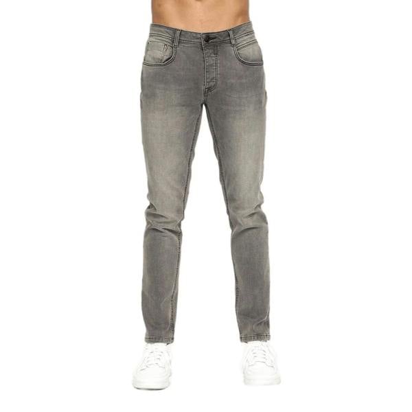 Crosshatch Mens Sheldons Slim Jeans - Light Grey - 