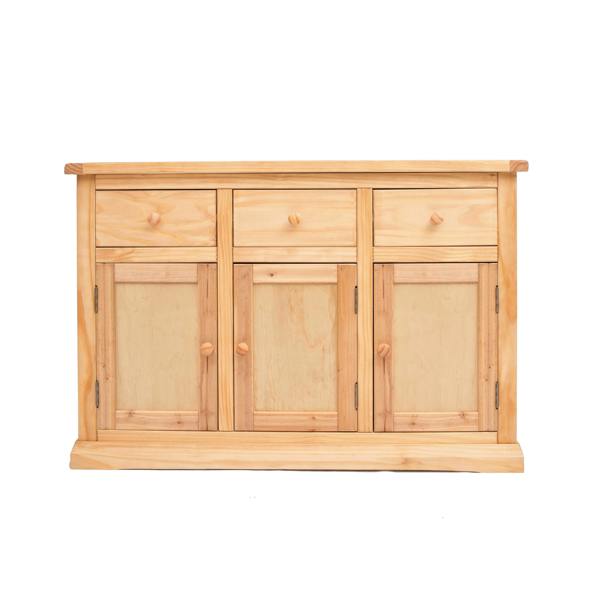 Cabinet Bits Lucca Waxed 3 Drawer 3 Door Sideboard Wood Knob