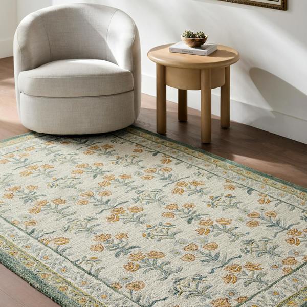 Livabliss Fairfax-Hand Tufted Yellow Green Beige Pink Wool Global Rug
