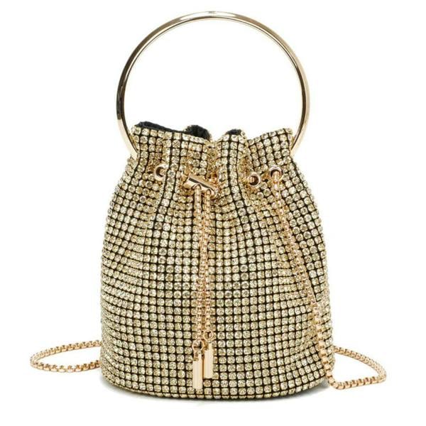 Love EMVY Rhinestone Sparkle Drawstring Evening Bag