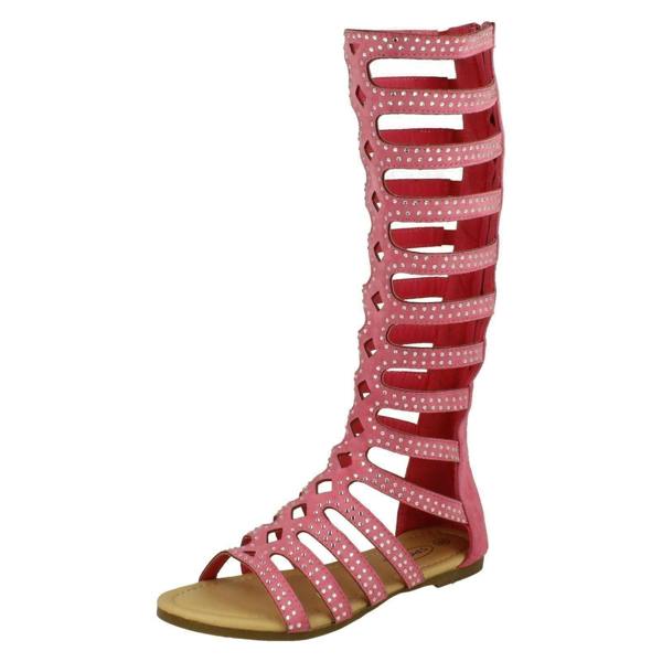 Spot On Girls Spot On Knee High Gladiator Sandals