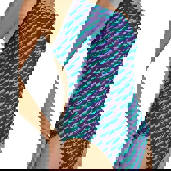 TYR Dragonflyte Durafast Elite one-piece swimsuit in navy green with dragonfly pattern