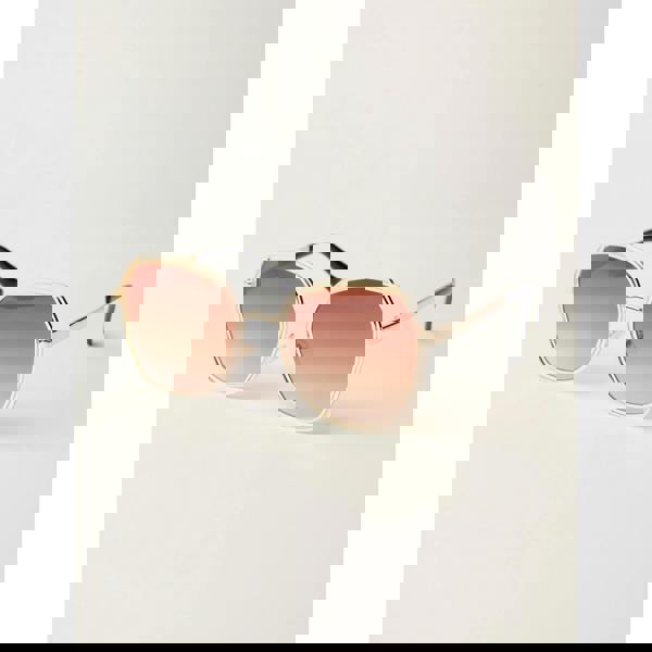 Blue Vanilla Gold Frame Oversized Sunglasses