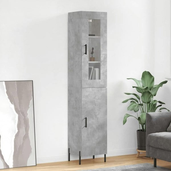 Berkfield Highboard Concrete Grey 34.5x34x180 cm Engineered Wood