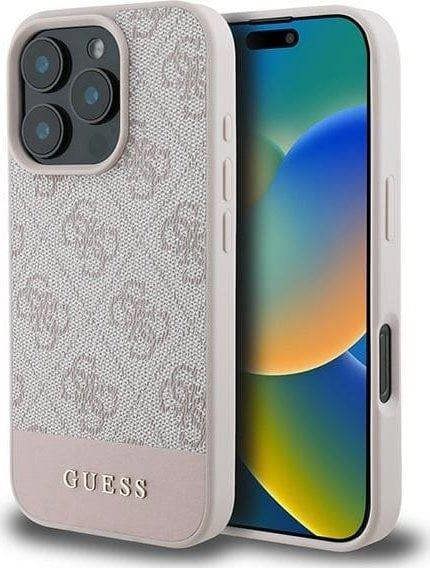 Guess 4G Bottom Stripe Case for iPhone 16 Pro Max 6.9" Pink - GUHCP16XG4GLPI