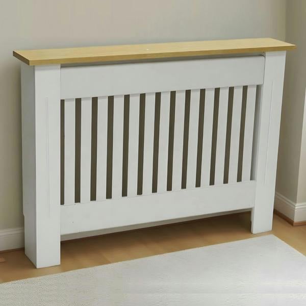 Gr8 Home Radiator Cover White Modern Shelf Cabinet Wooden Slat Grill Furniture