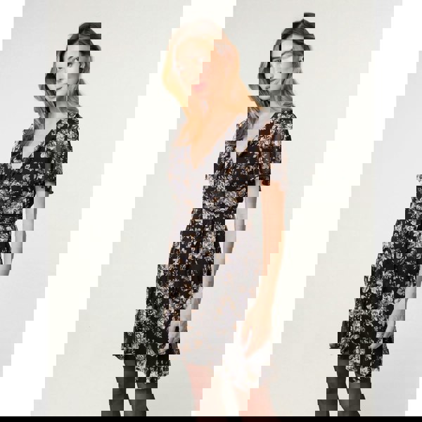 Blue Vanilla Frill Wrap Mini Dress