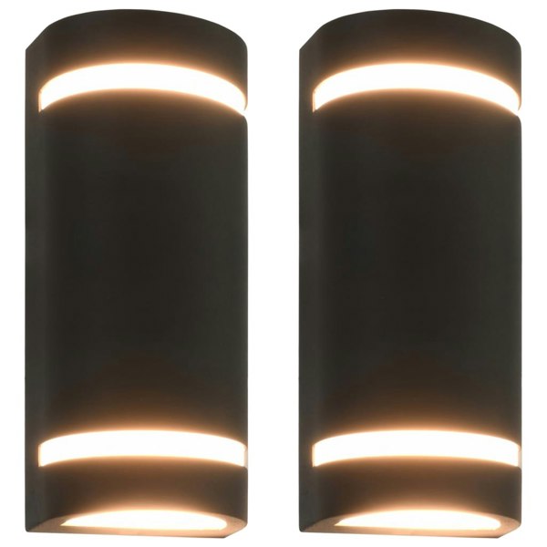 Berkfield Outdoor Wall Lights 2 pcs 35 W Black Half-round